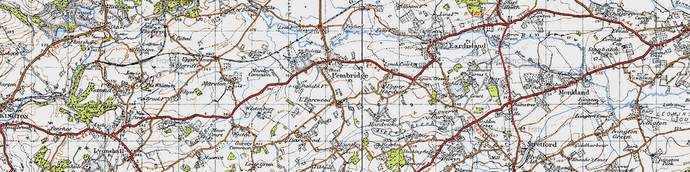 Old map of Lower Bearwood in 1947