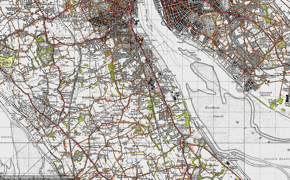 Old Map of Lower Bebington, 1947 in 1947