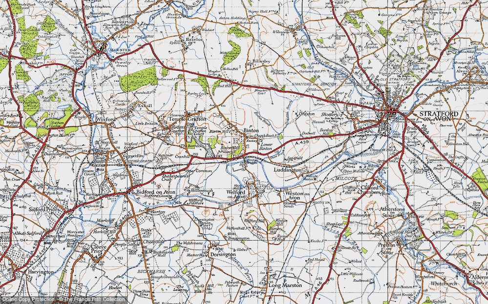 Old Map of Historic Map covering Binton Hill in 1946