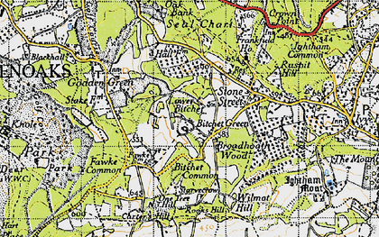 Old map of Lower Bitchet in 1946