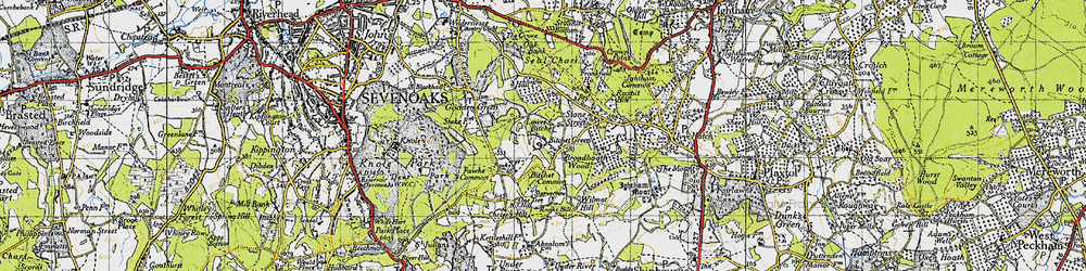 Old map of Lower Bitchet in 1946