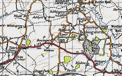 Old map of Lower Bobbingworth Green in 1946