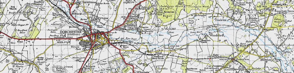 Old map of Lower Bockhampton in 1945