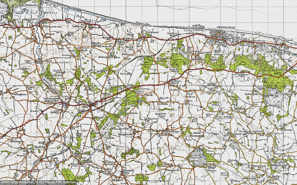 Old Map of Lower Bodham, 1945 in 1945