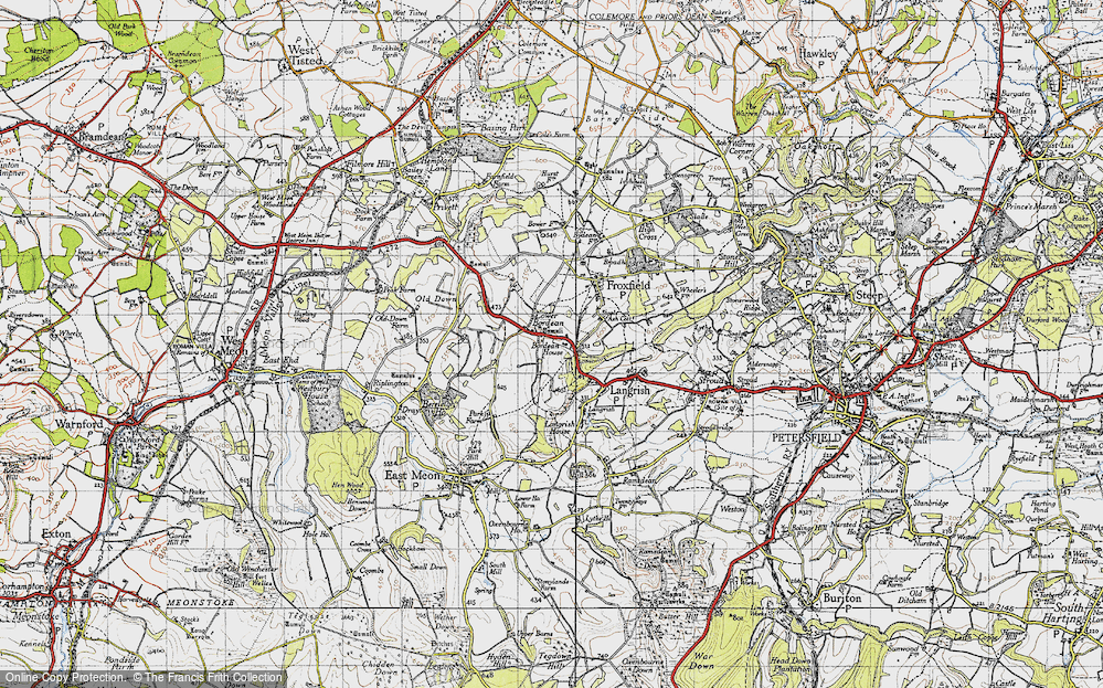 Old Map of Lower Bordean, 1945 in 1945