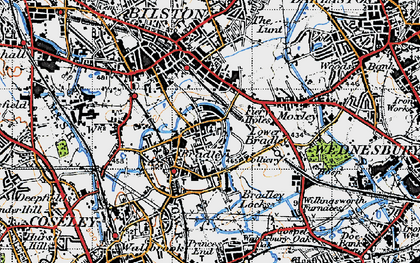 Old map of Lower Bradley in 1946