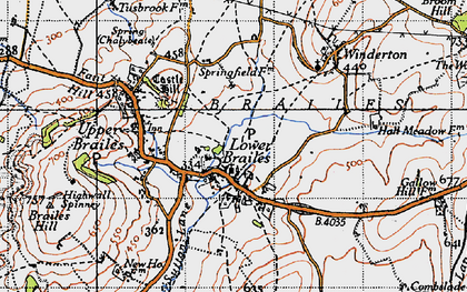 Old map of Lower Brailes in 1946