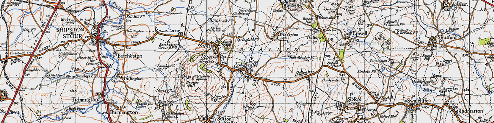 Old map of Lower Brailes in 1946