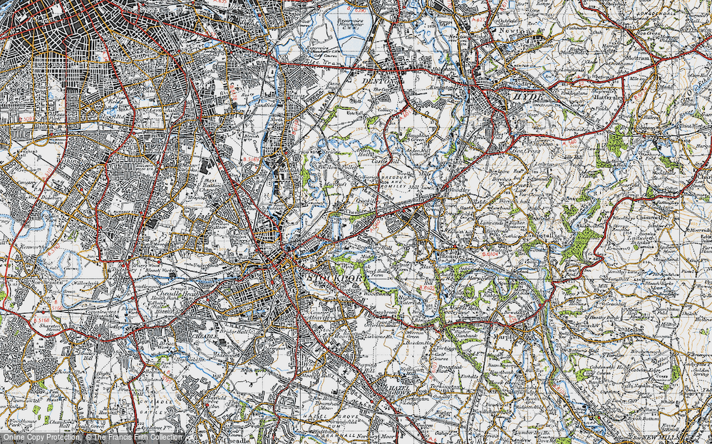 Old Map of Lower Bredbury, 1947 in 1947