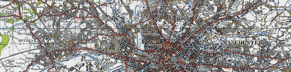 Old map of Lower Broughton in 1947