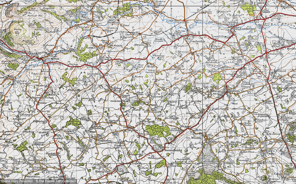 Old Map of Lower Broxwood, 1947 in 1947