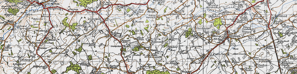 Old map of Lower Broxwood in 1947