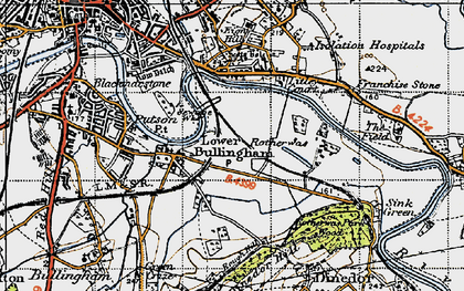 Old map of Lower Bullingham in 1947