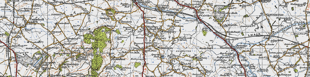 Old map of Lower Bunbury in 1947