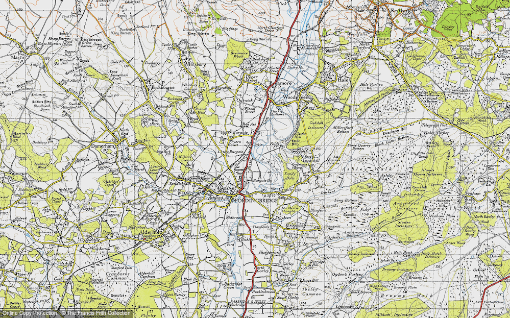 Old Map of Lower Burgate, 1940 in 1940