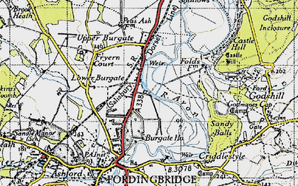 Old map of Lower Burgate in 1940