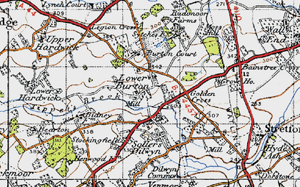 Old map of Burton Court in 1947