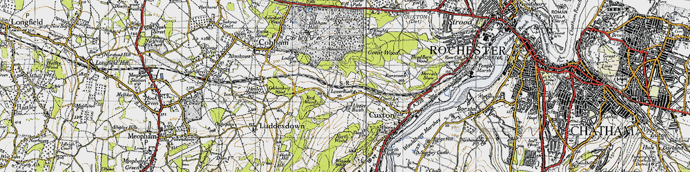 Old map of Lower Bush in 1946