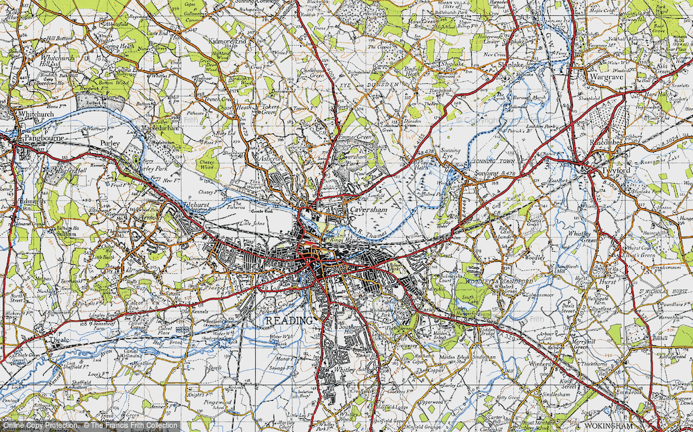 Old Map of Lower Caversham, 1947 in 1947