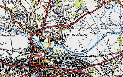 Old map of Lower Caversham in 1947