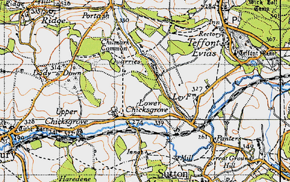 Old map of Lower Chicksgrove in 1940