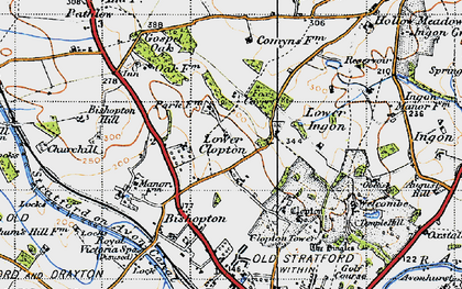 Old map of Lower Clopton in 1947