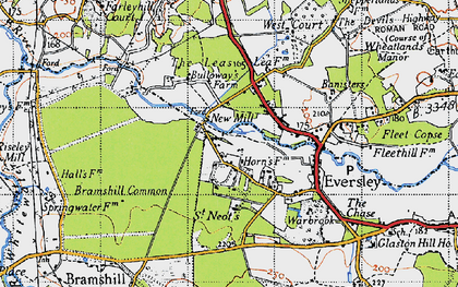 Old map of Bramshill Plantation in 1940