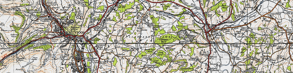 Old map of Lower Common in 1946