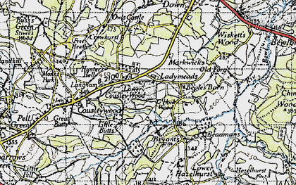 Old map of Lower Cousley Wood in 1940