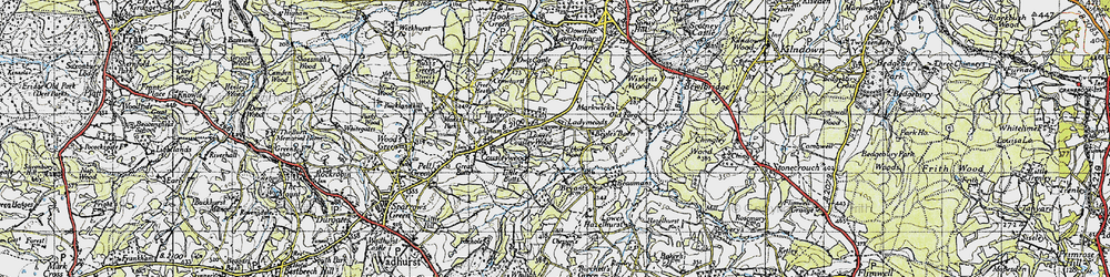 Old map of Bewl Water in 1940