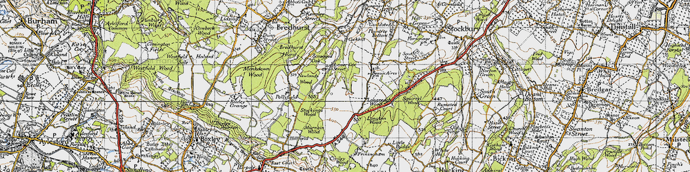 Old map of Lower Cox Street in 1946