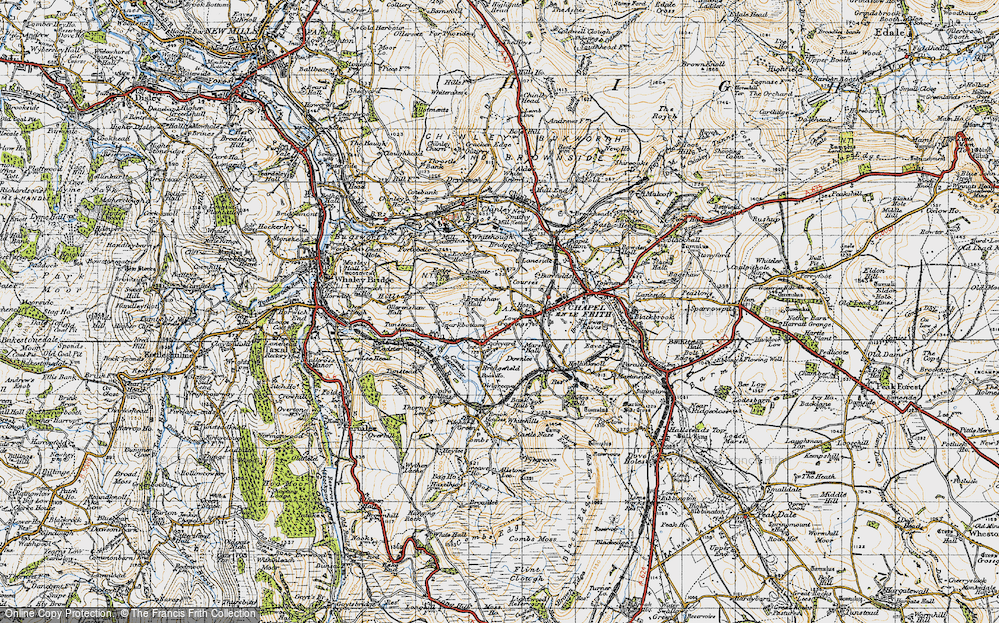 Old Map of Lower Crossings, 1947 in 1947