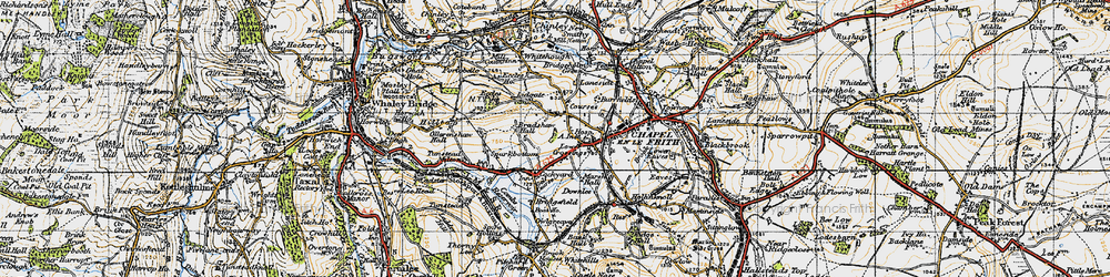 Old map of Lower Crossings in 1947