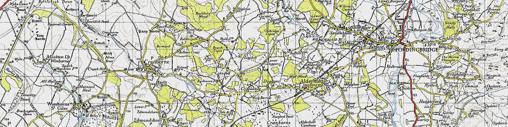 Old map of Lower Daggons in 1940