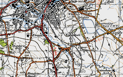 Old map of Lower Darwen in 1947