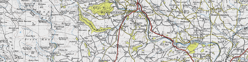 Old map of Lower Dean in 1946