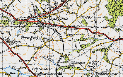 Old map of Lower Denby in 1947