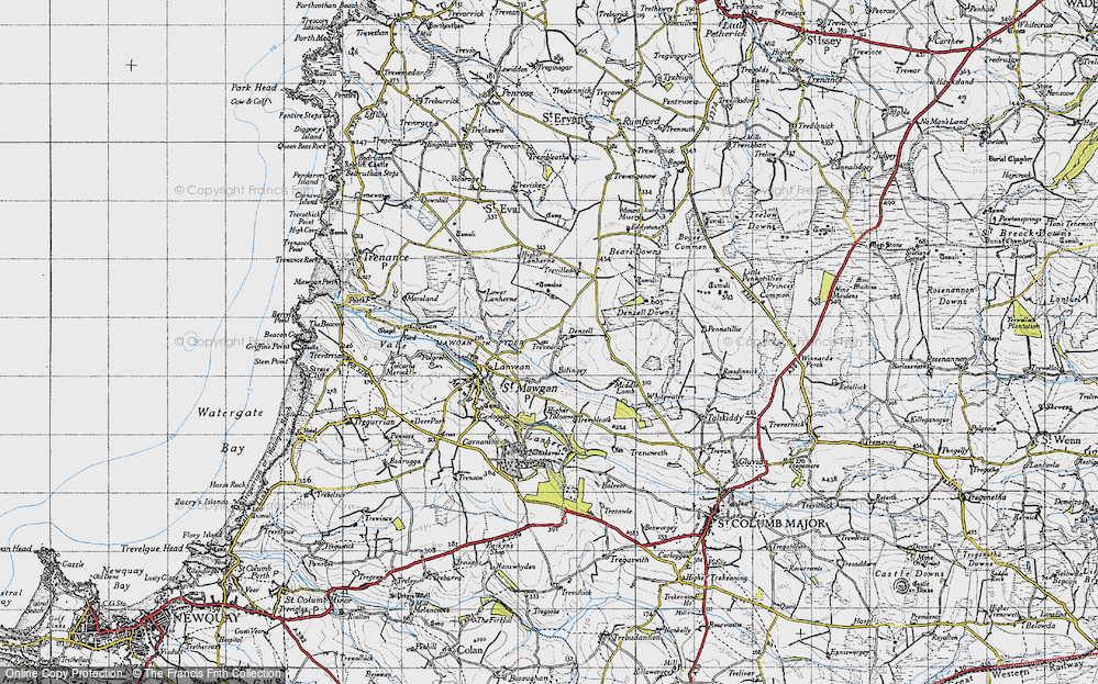 Old Map of Lower Denzell, 1946 in 1946