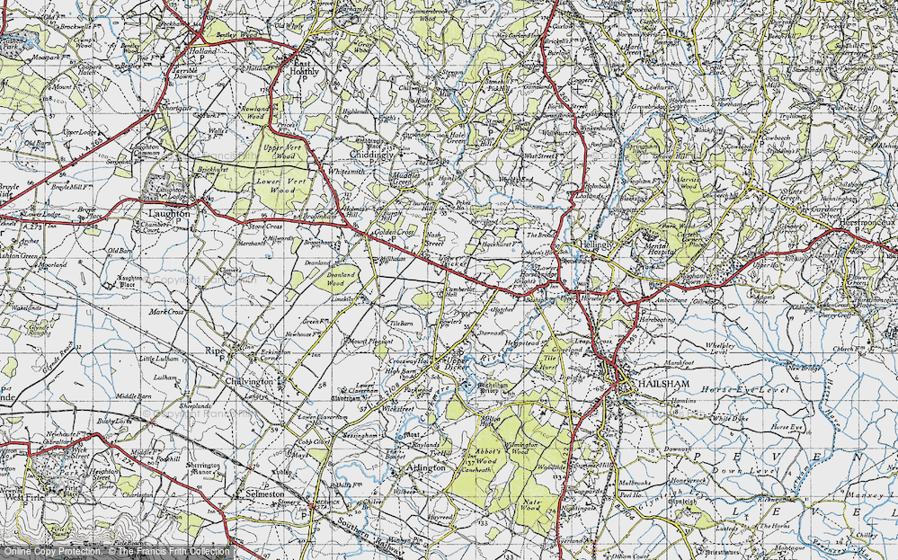 Old Map of Lower Dicker, 1940 in 1940
