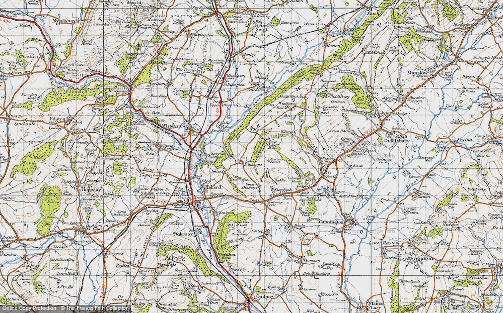 Old Map of Lower Dinchope, 1947 in 1947
