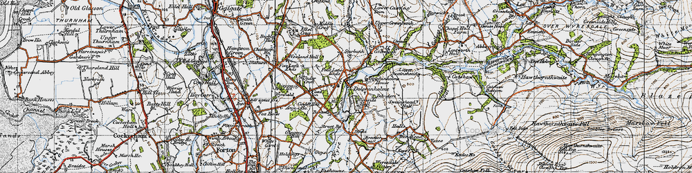 Old map of Lower Dolphinholme in 1947