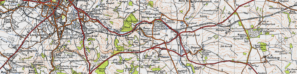 Old map of Lower Dowdeswell in 1946