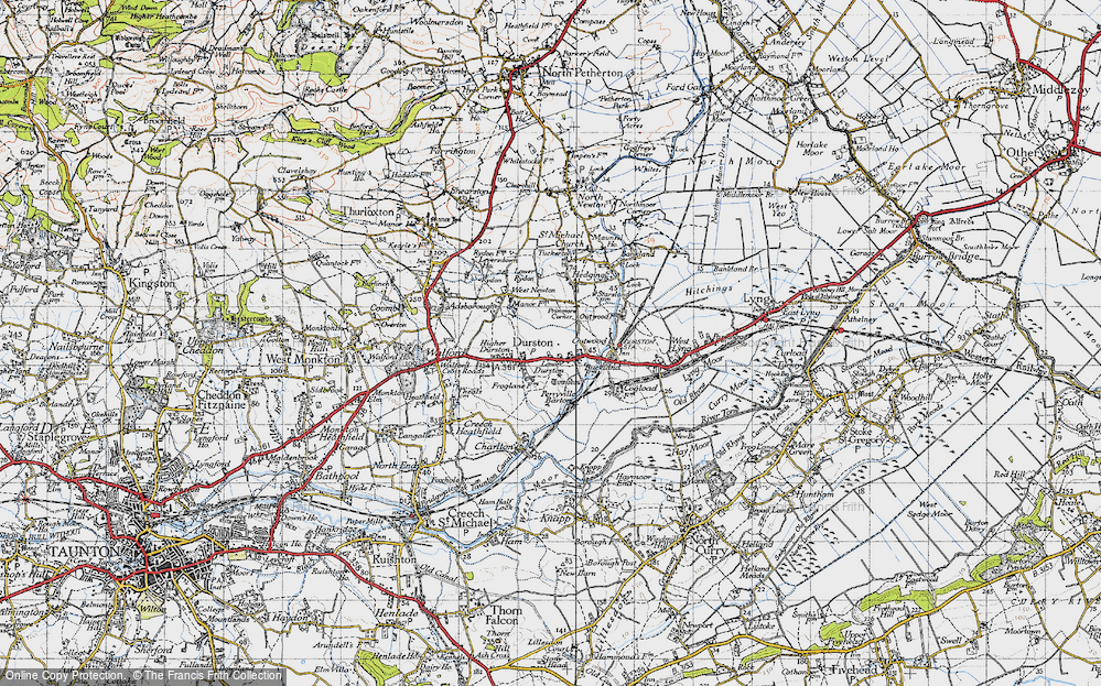 Old Map of Lower Durston, 1945 in 1945
