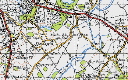 Old map of Lower Earley in 1940