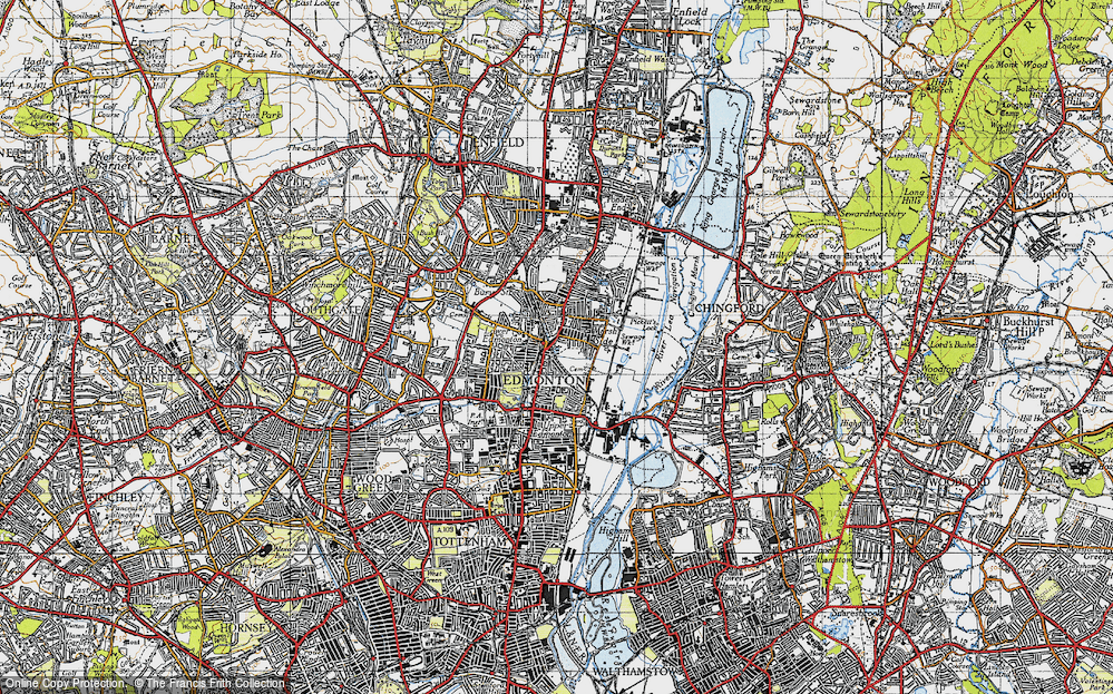 Old Map of Lower Edmonton, 1946 in 1946