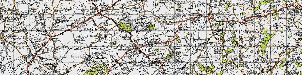 Old map of Lower Egleton in 1947