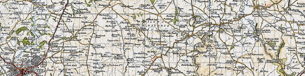 Old map of Lower Elkstone in 1947