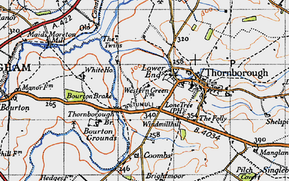 Old map of Bourton Grounds in 1946