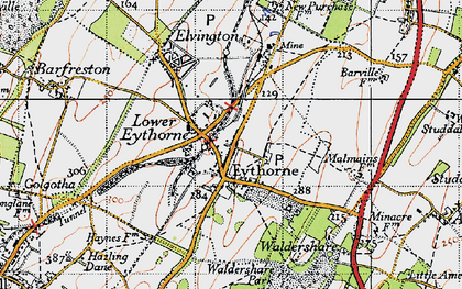 Old map of East Kent Railway in 1947