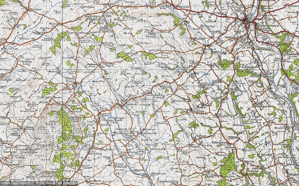 Old Map of Historic Map covering Winterburn Brook in 1947